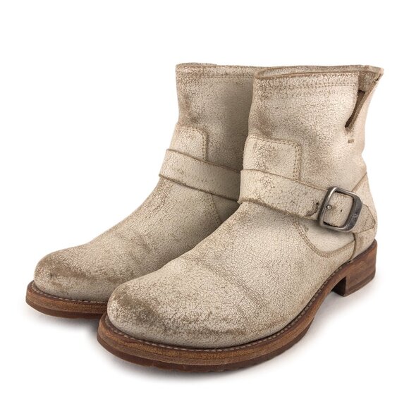 Frye Veronica Distressed Leather Ankle Boots 9 B - Picture 3 of 13